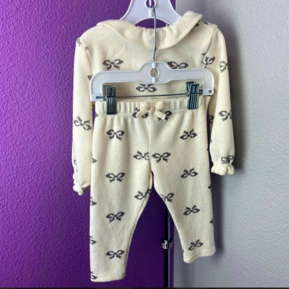 Wonder Nation Baby Girl Cardigan and Pants Outfit Set 2-Piece 0-3 Months - Picture 2 of 6